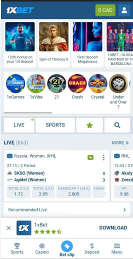 1xbet screenshot 1