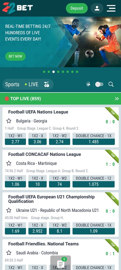 22 bet screenshot 2